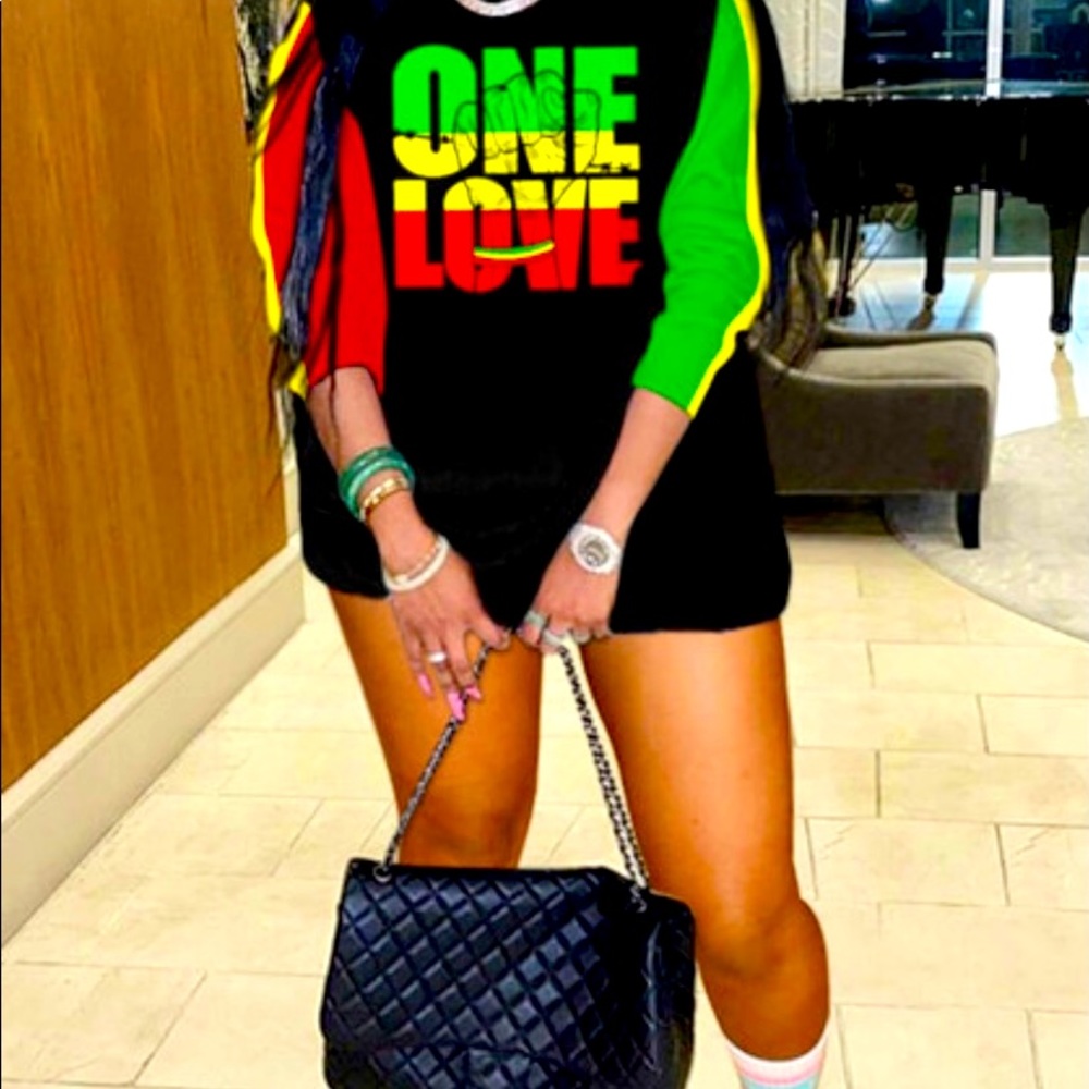 ❤️🖤💚ONELOVE ❤️🖤💚ONELOVE PATCHWORK MINI DRES***BRAND NEW***❤️🖤💚